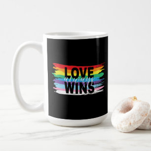 Mug L'AMOUR GAGNE toujours, Drapeau LGBTQIA Pride