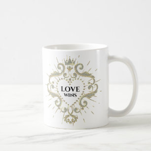 Mug L'amour gagne Valentines scintillante Couronne
