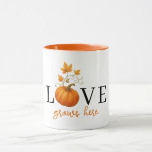Mug L'AMOUR grandit ici Lettres citrouilles Automne