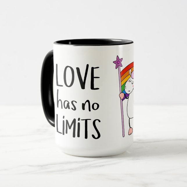 Mug L'amour n'a pas de limites Unicorne (Devant gauche)