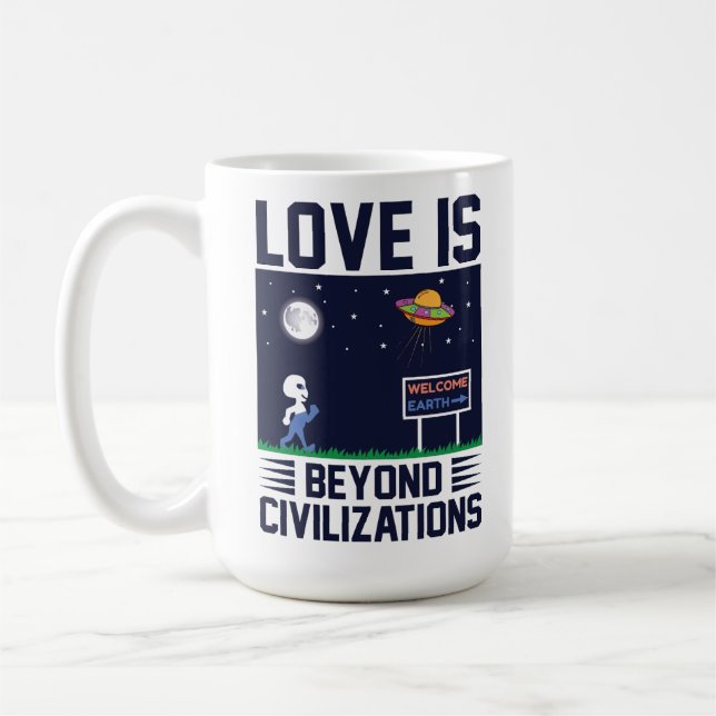 Mug L'amour ne connaît pas de frontière mignon plaisir (Gauche)