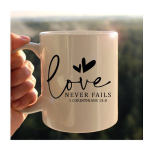 Mug L'amour ne manque jamais Corinthiens 13:8 Psaume c