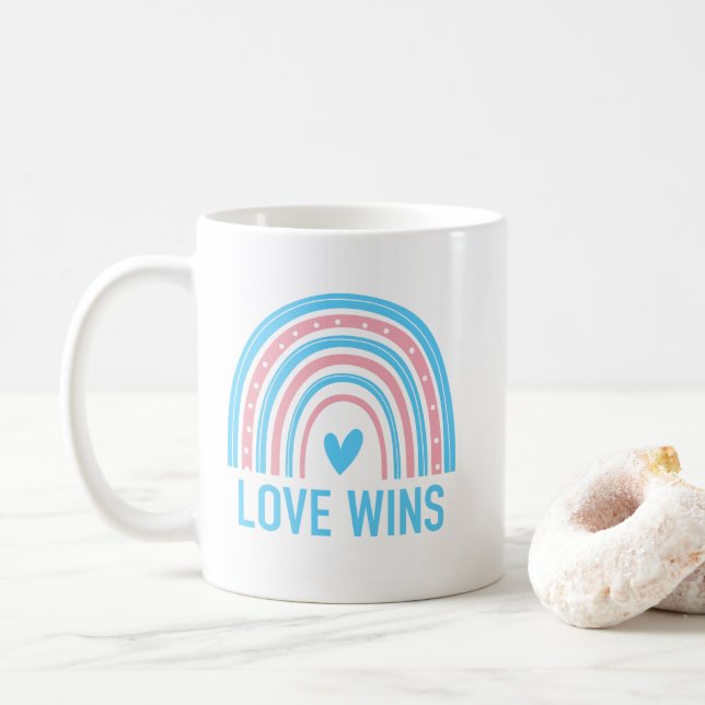 Mug L'amour triomphe Arc-en-ciel Transgenre (Avec donut)