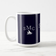 Lampe de plafond de voilier bleu marine Monogramme