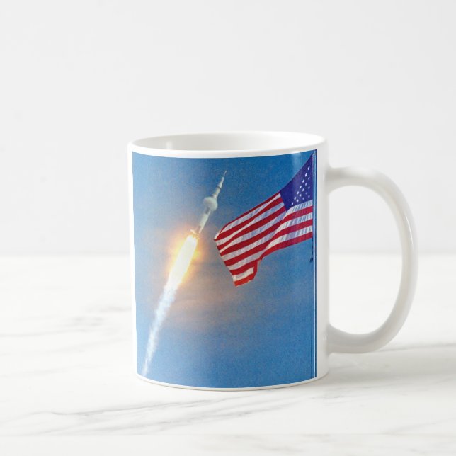 Mug Lancement d'Apollo 11 avec drapeau américain (Droite)