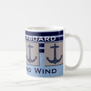 Mug L'Ancre et les rayures nautiques du bateau votre