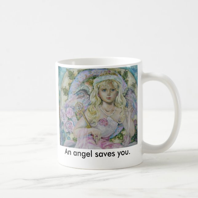 Mug L'ange du saphir rose., un ange économise… (Droite)