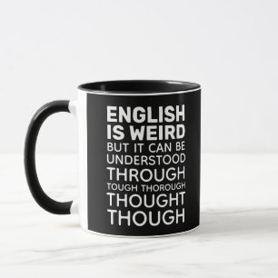 Mug L'anglais est bizarre et drôle Grammar Noir