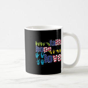 Mug Langue des Signes Américaine 4 juillet Foi Espoir