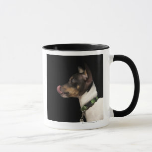 Mug Langue hors de Rat terrier noir et blanc