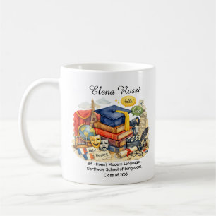 Mug 🎓Langues modernes DIPLÔMÉ Nom personnalisé & Dipl