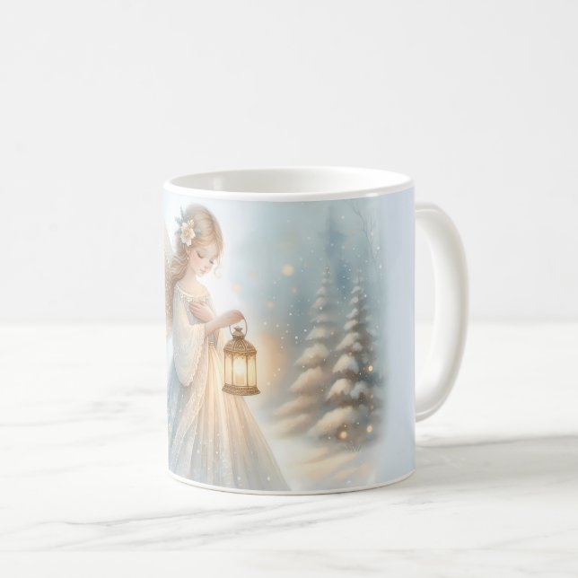 Mug Lanterne d'ange céleste d'hiver de réconfort (Devant droit)