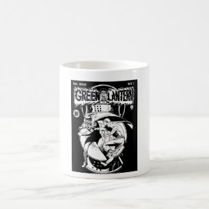 Mug Lanterne verte avec cape en combat, noir et blanc