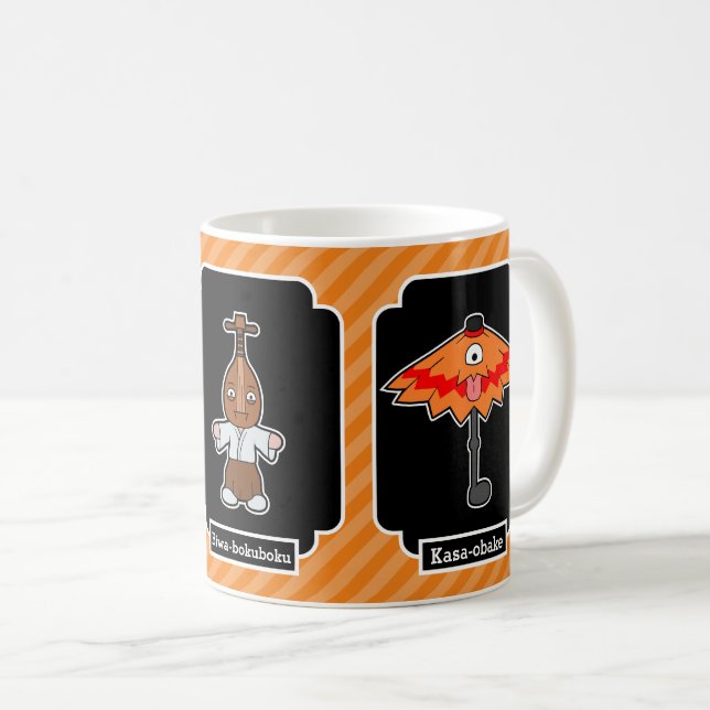 Mug Lanterne Yokai japonaise, Biwa et Monstre Paraplui (Devant droit)