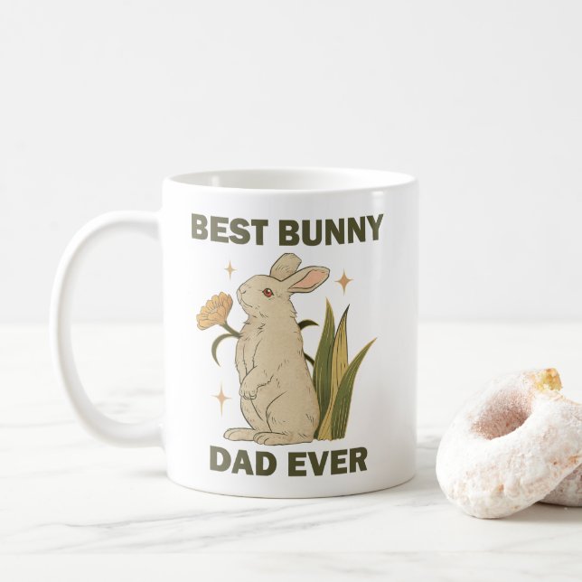 Mug Lapin Amusant, Meilleur Papa De Lapin Jamais, Amou (Avec donut)