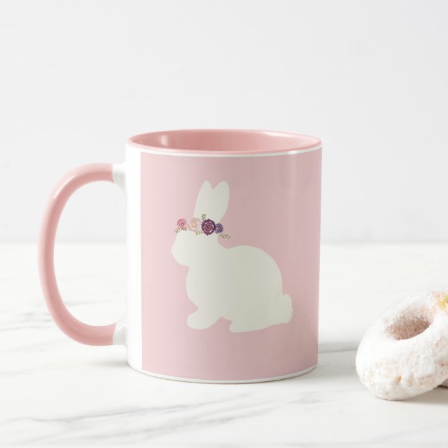 Mug Lapin avec couronne de fleurs (Avec donut)