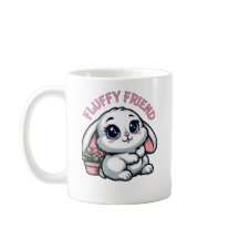 Lapin blanc bouffant avec pot Plante