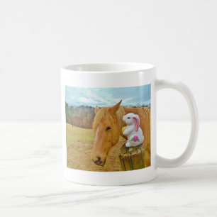 Mug Lapin blanc et cheval jaune blond