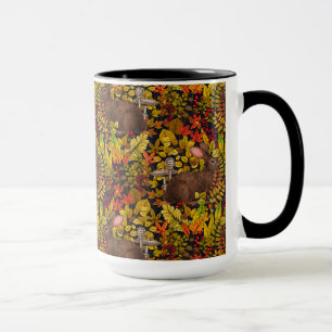 Mug Lapin d'automne sur fond noir