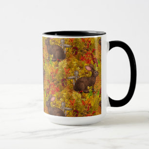 Mug Lapin d'automne sur ocre