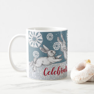 Mug Lapin de Noël lapins et flocons de neige Parties s