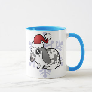 Mug Lapin de Noël (oreilles tombantes, poil lisse)