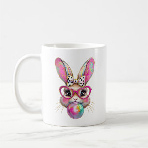 Mug Lapin de Pâques Joyeux Coquette Nœud Coup de Pince