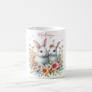 Mug Lapin de Pâques personnalisé à l'aquarelle