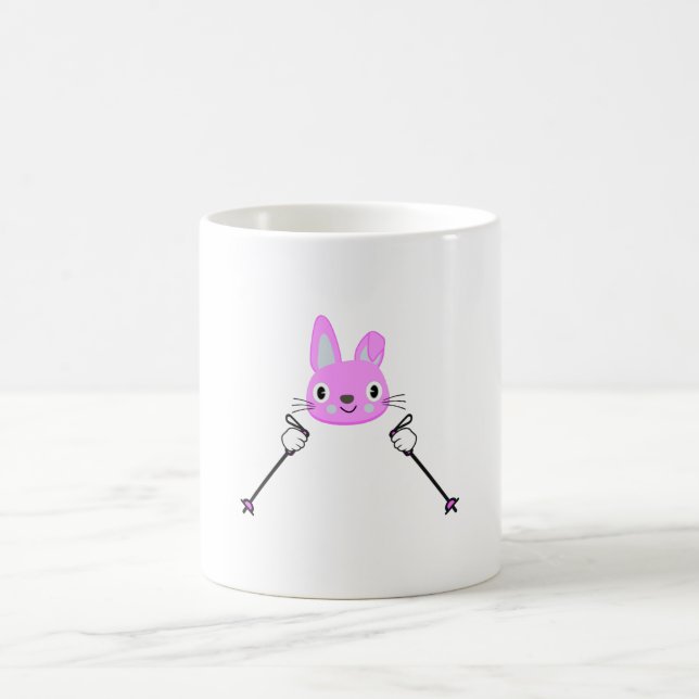 Mug Lapin de ski avec bâtons de ski (Centre)