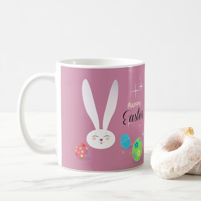 Mug Lapin drôle heureux de Pâques (Avec donut)