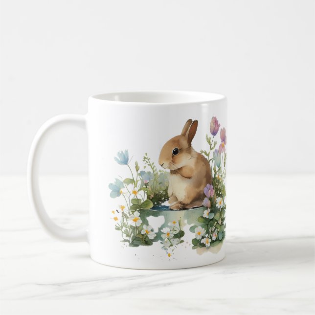 Mug Lapin lapin en pot de fleurs (Gauche)