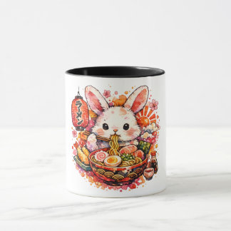 Mug Lapin mangeant des ramen