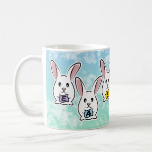 Mug Lapins de Pâques en forme d'oeuf