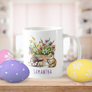 Mug Lapins Mignons Fille Pâques Personnalisés