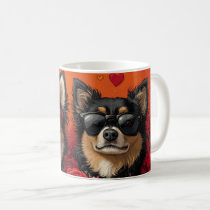 Mug Lappish finnois avec roses de cœur Saint-Valentin