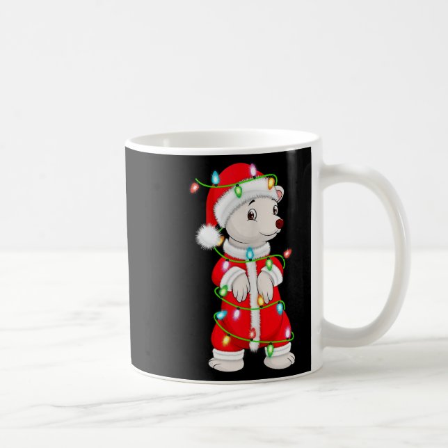 Mug Lar Bear Christmas Lights Santa Costume Cute Anima (Droite)