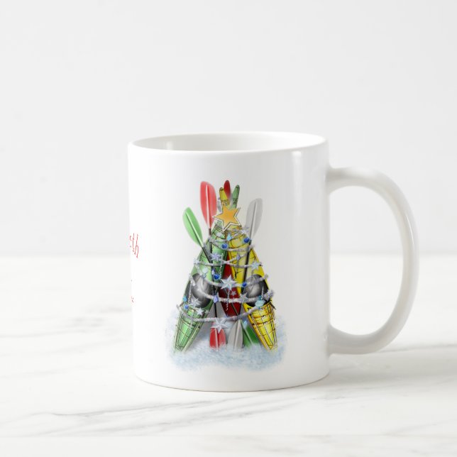 Mug L'arbre de Noël Kayak personnalisé (Droite)