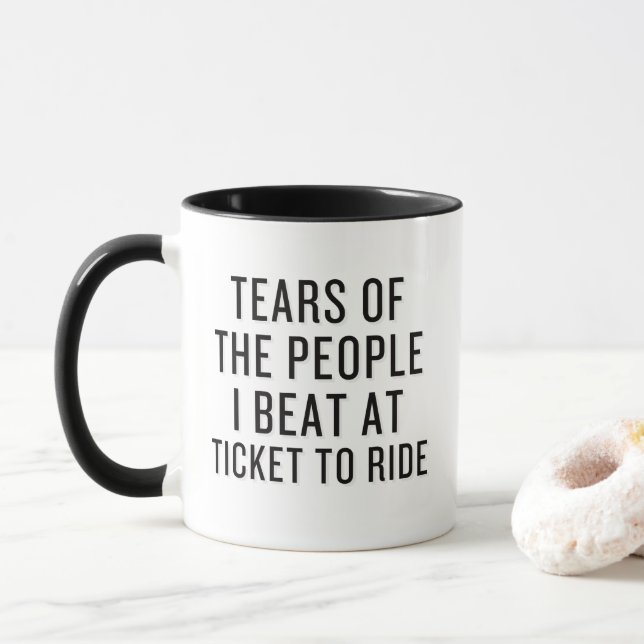 Mug Larmes des gens que je batte sur le billet pour al (Avec donut)