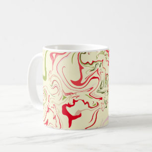 Mug L'art Abstrait de la spirale avec le rouge et le v
