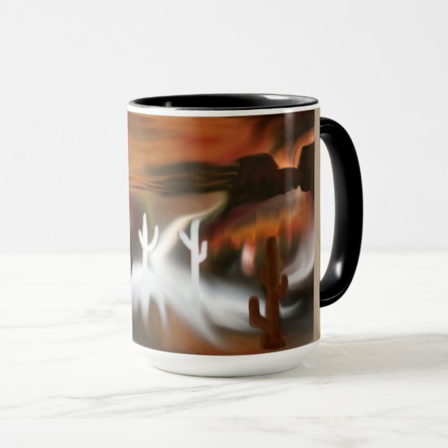 Mug L'art Abstrait du feu et de la glace au sud-ouest (Devant droit)