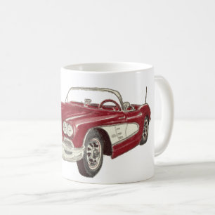 Mug L'art classique de la corvette rouge