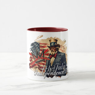 Mug L'art de la fête de l'indépendance de l'oncle Sam 