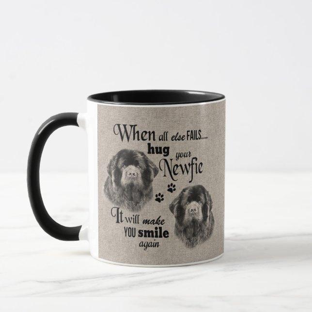 Mug L'art de Terre-Neuve quand tout échoue citation (Gauche)