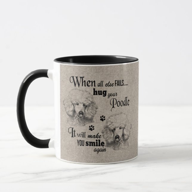 Mug L'art du caniche quand tout échoue citation (Gauche)