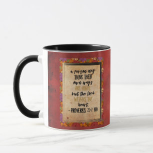 Mug L'art du verset biblique chrétien Proverbes 21:2