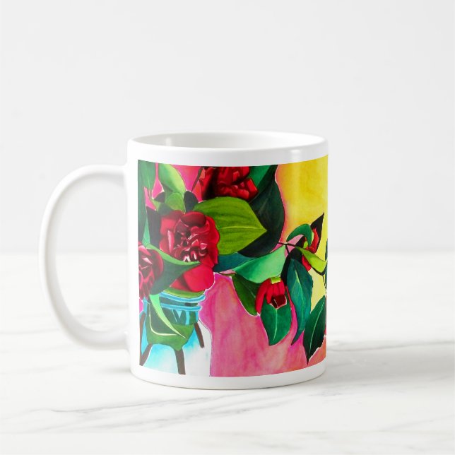 Mug L'art floral des Camellias rouges (Gauche)