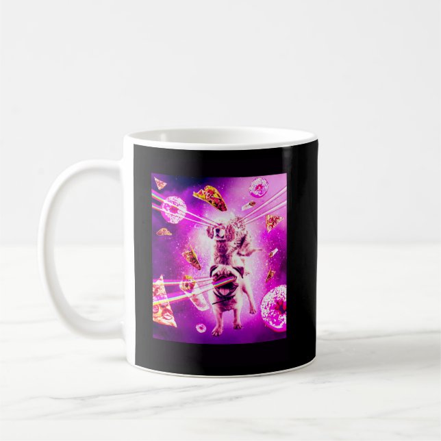 Mug Laser Eyes Space Cat équitation Chien Carlin Arc-e (Gauche)