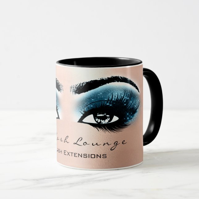 Mug Lashes Extension Maquillage oculaire Studio Bleu R (Devant droit)