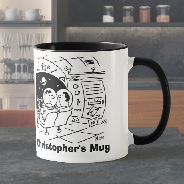 Mug L'astronaute a surpris de voir le courrier. Ajoute (Créateur téléchargé)