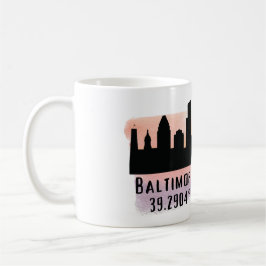 Mug Latitude et longitude de Baltimore Skyline